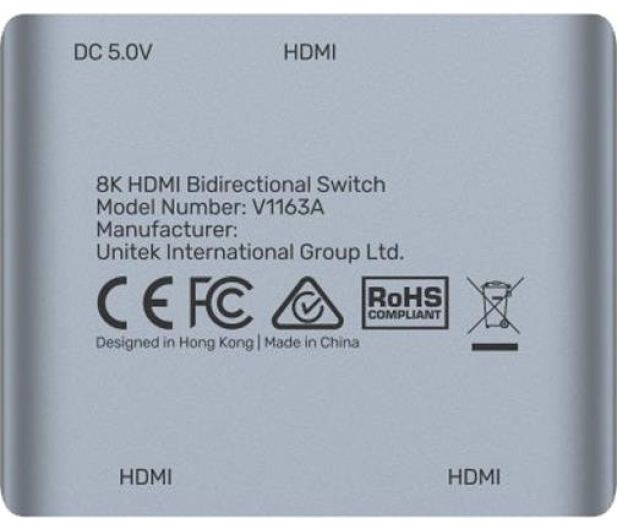 UNITEK Dwukierunkowy przełącznik HDMI 2.1 8K 2na1 V1163A - 1122430 - zdjęcie 4